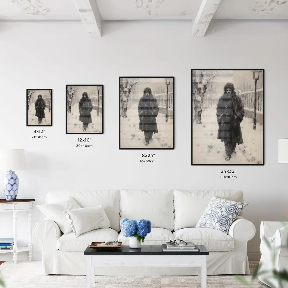 A Poster of charcoal drawing of a boshevik  Size Chart