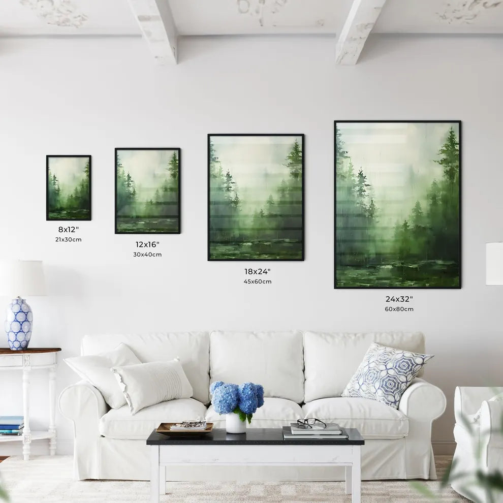 A Poster of green forest landscape oil - A W - Kitchen Hangings