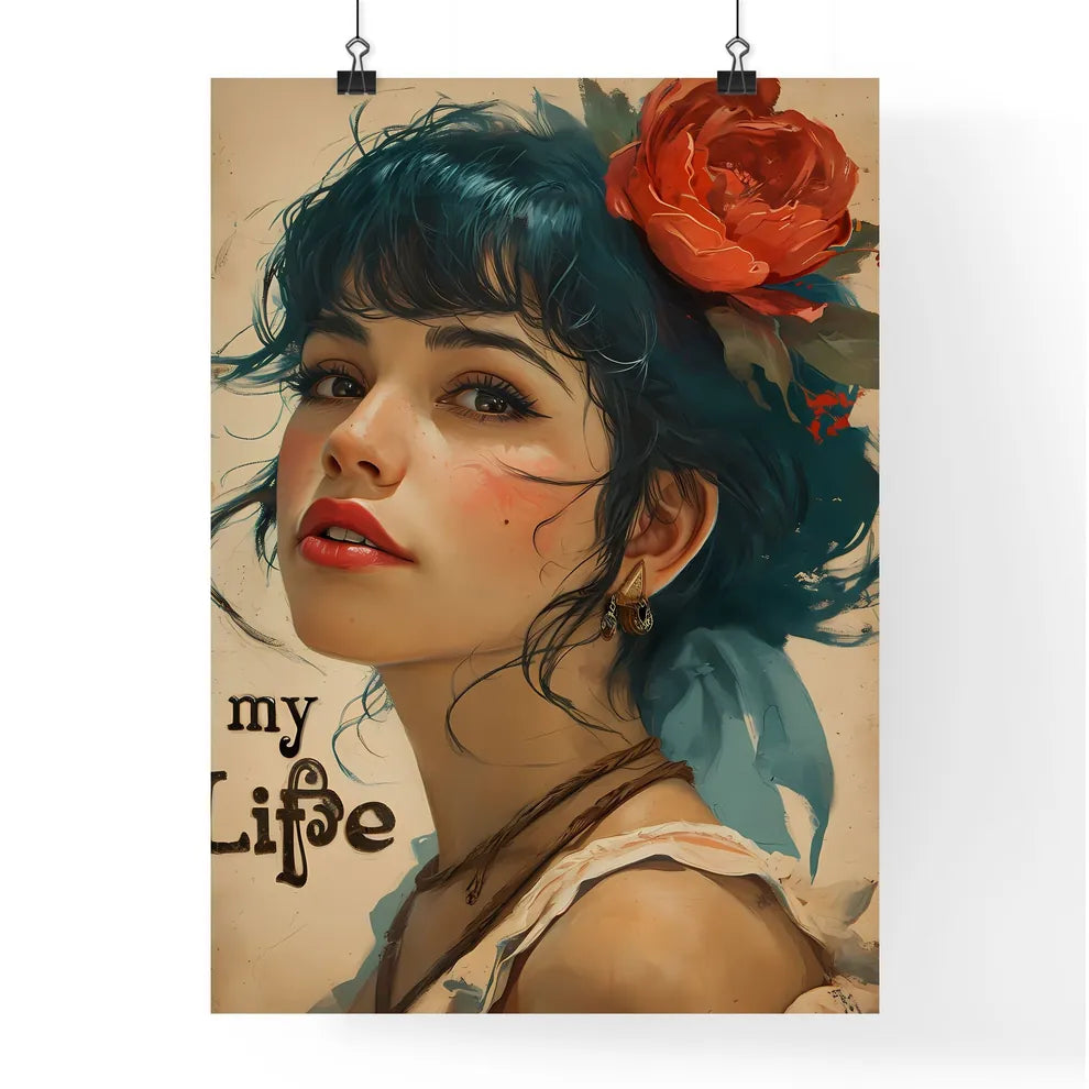 A Poster of the text myLife  - A Woman With Poster