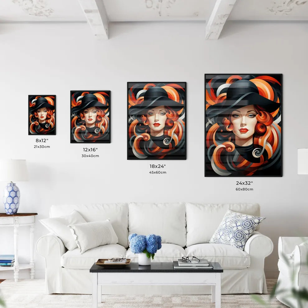 A Poster of a woman wearing a black and red  - Kitchen Hangings