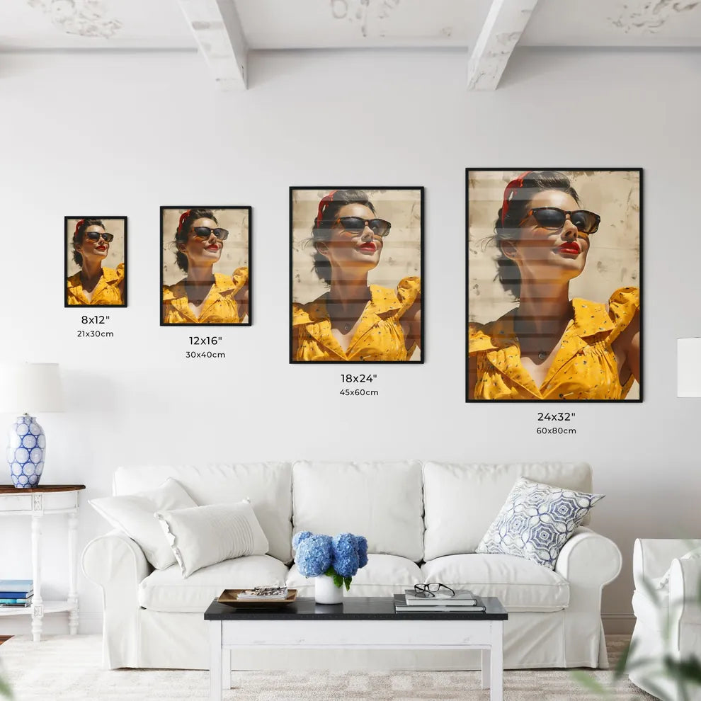 A Poster of sunshine happy Retro Surreal Art - Kitchen Hangings