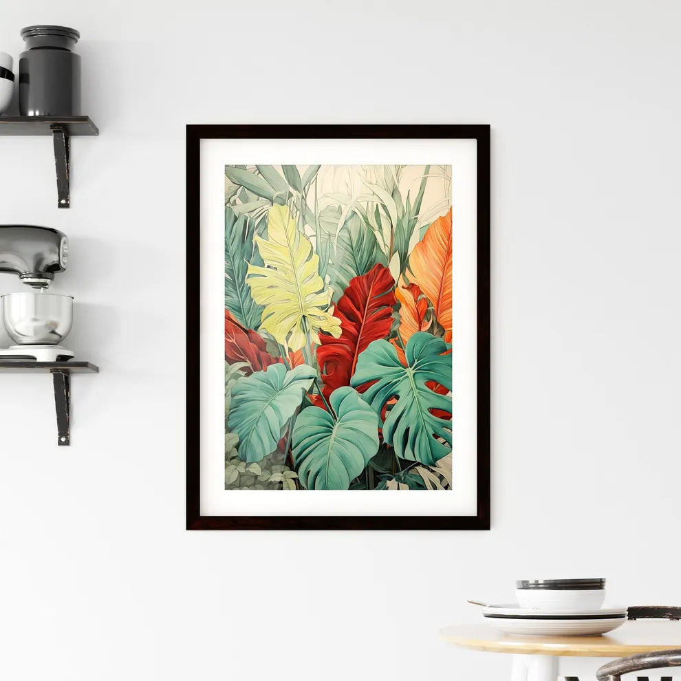 A Poster of tropical leaves - A Group Of C Framed Print