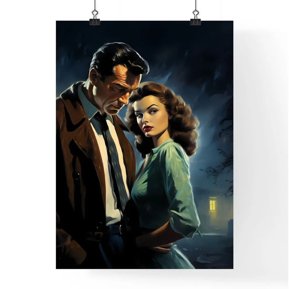 A Poster of 1940s pulp-noir style - A Man An Poster