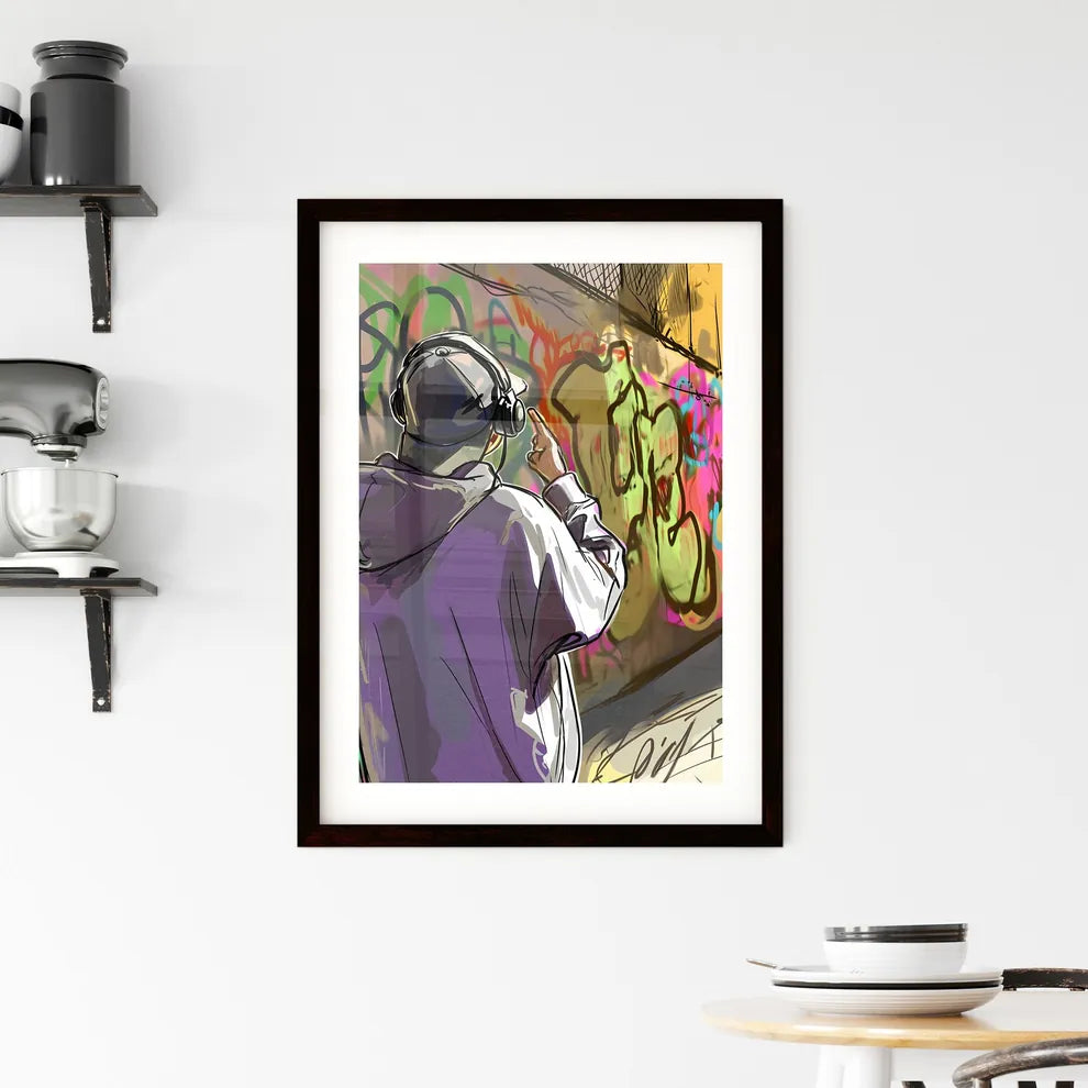 A Poster of two men wearing motobike helmets Framed Print