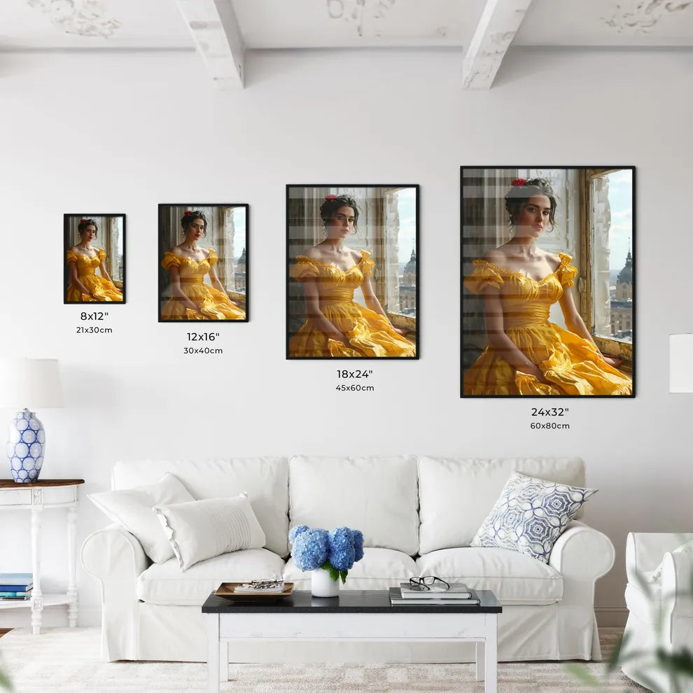 A Poster of painting of woman sitting by the - Kitchen Hangings