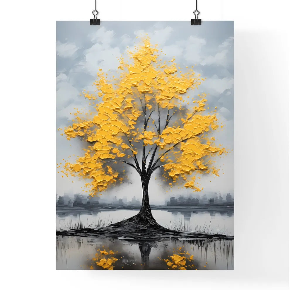 A Poster of a painting of a yellow tree - A  Poster