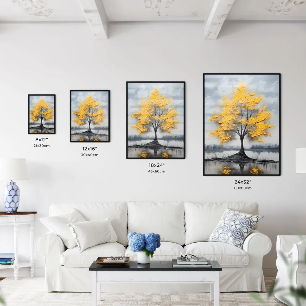 A Poster of a painting of a yellow tree - A  - Kitchen Hangings