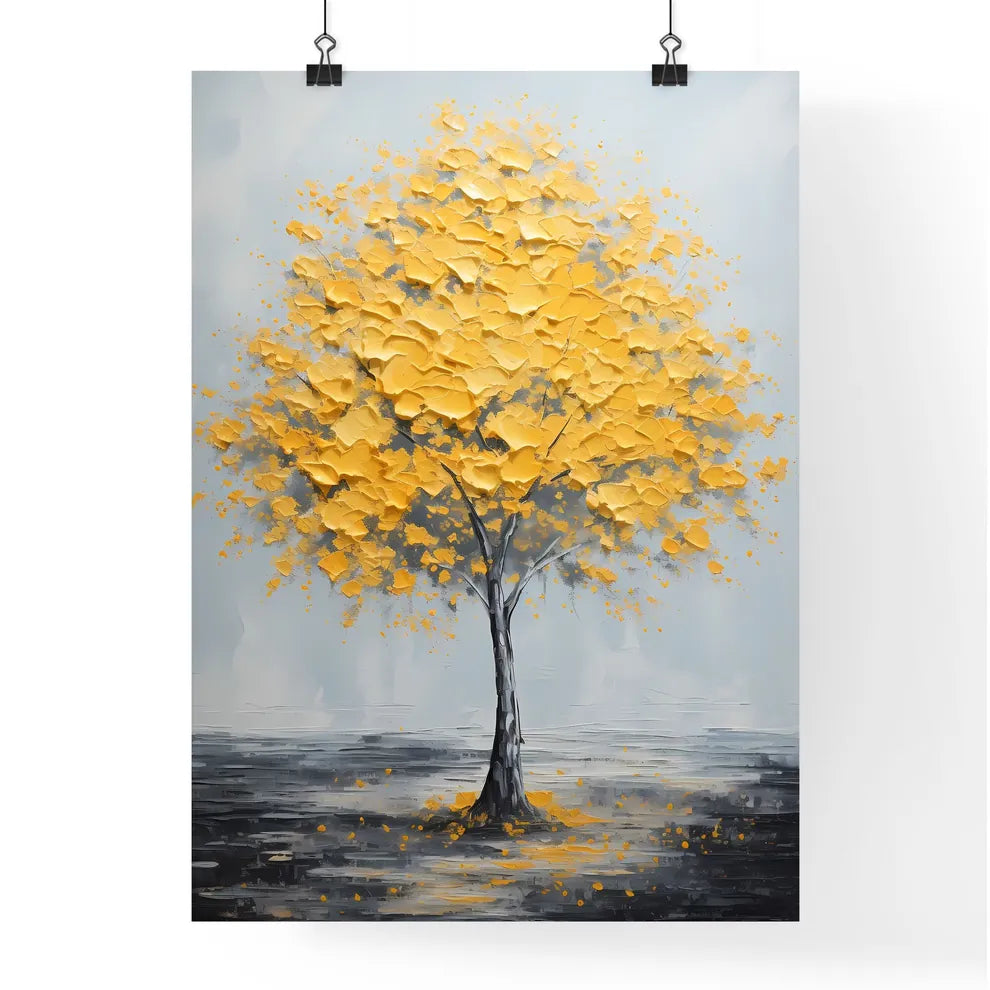 A Poster of a painting of a yellow tree - A  Poster