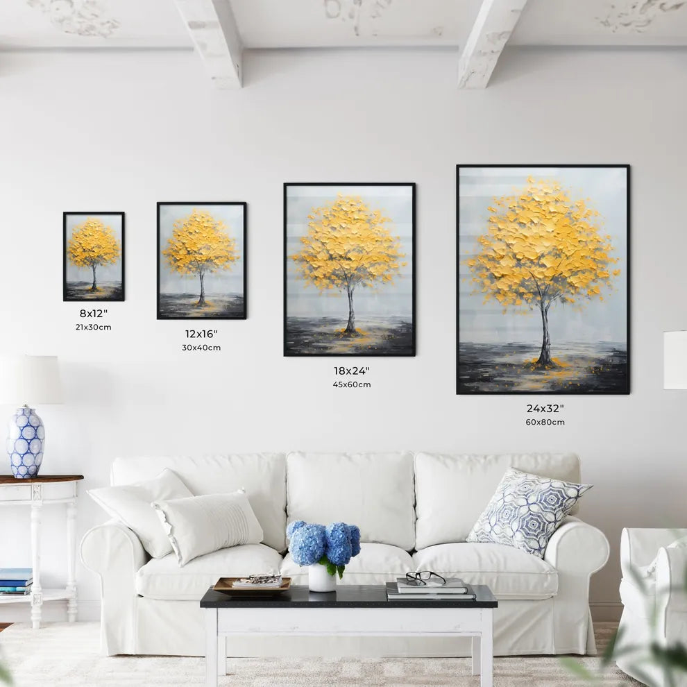 A Poster of a painting of a yellow tree - A  - Kitchen Hangings
