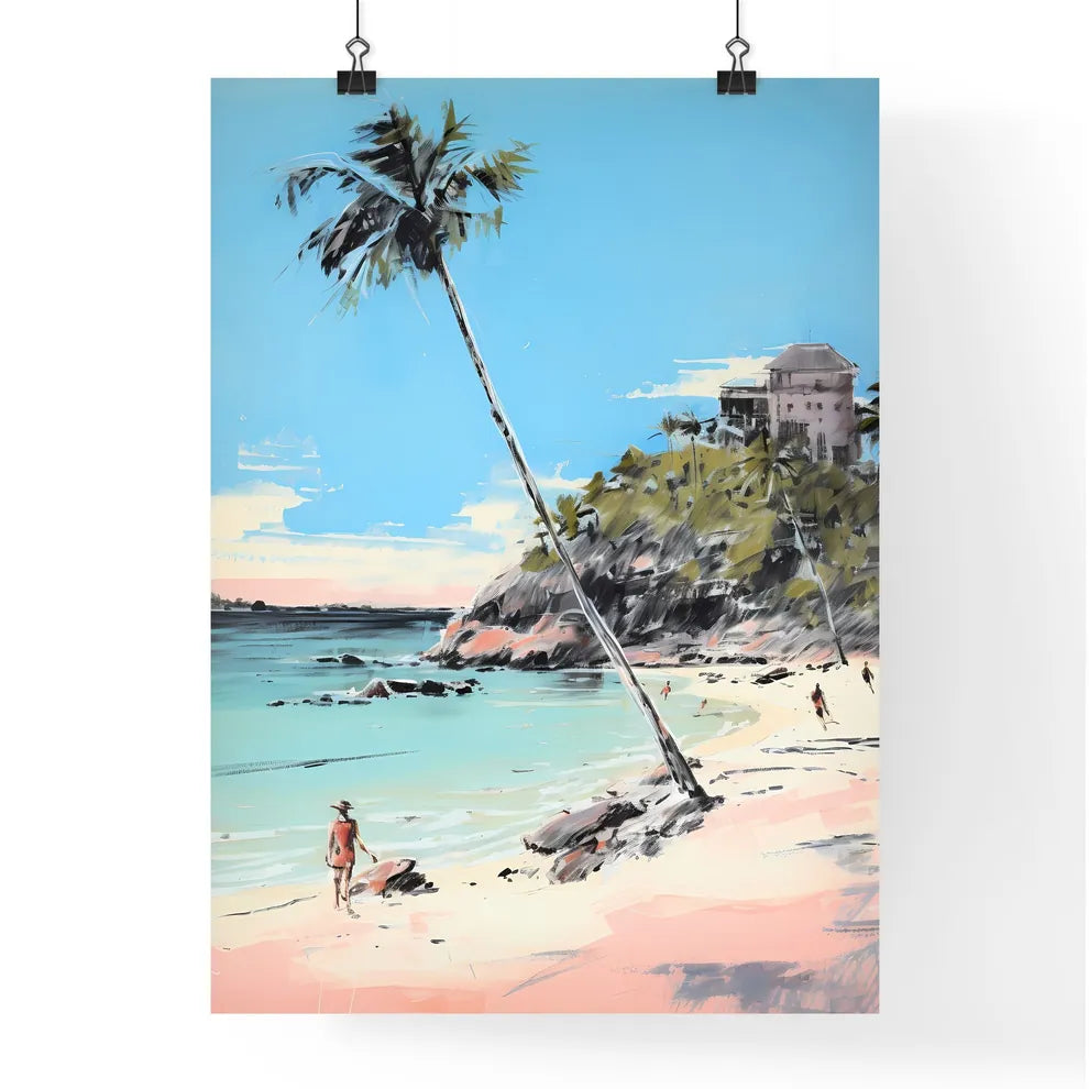 A Poster of Sandy tropical beach - A Paintin Poster