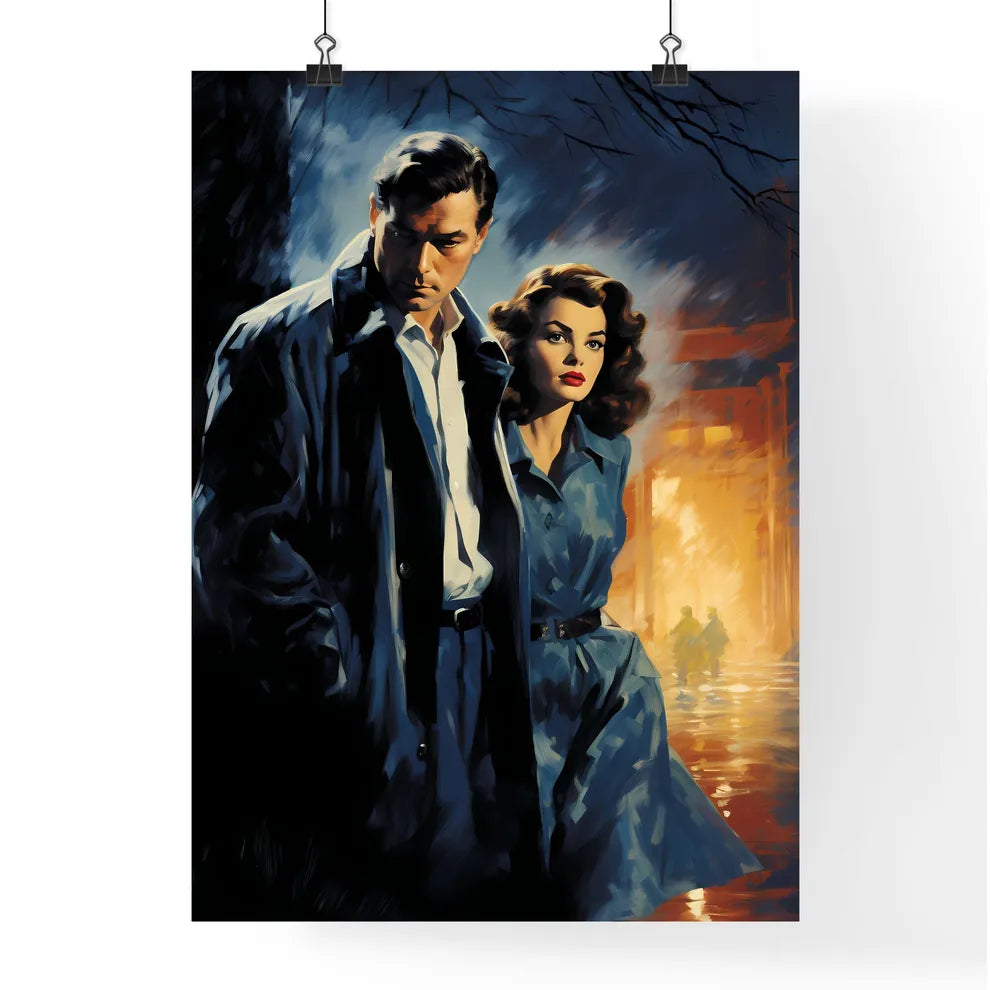 A Poster of 1940s pulp-noir style - A Man An Poster