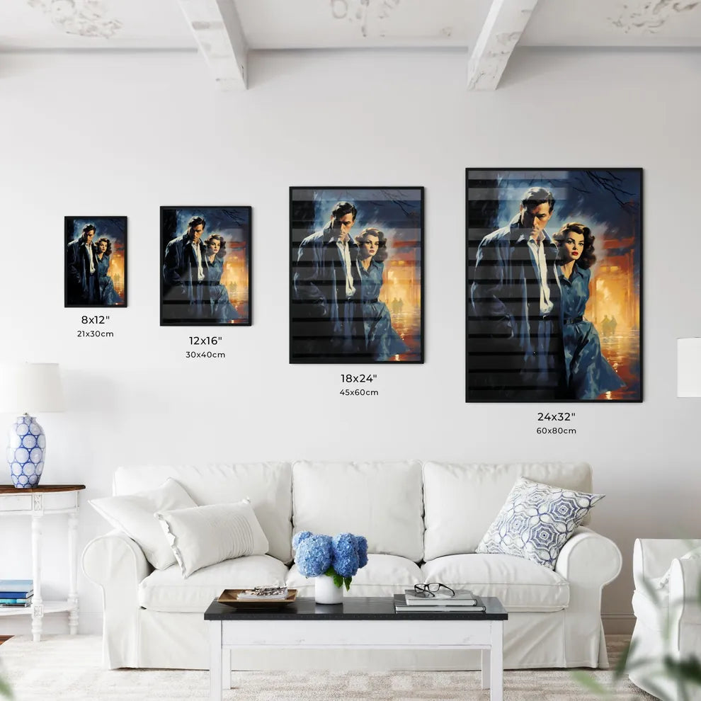 A Poster of 1940s pulp-noir style - A Man An - Kitchen Hangings