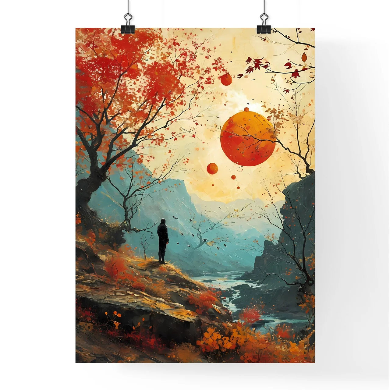 A Poster of sunshine happy Retro Surreal Art Poster