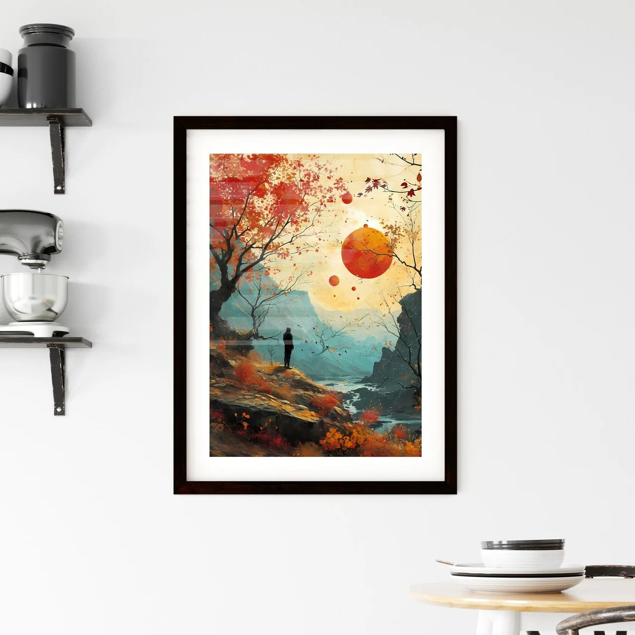 A Poster of sunshine happy Retro Surreal Art Framed Print