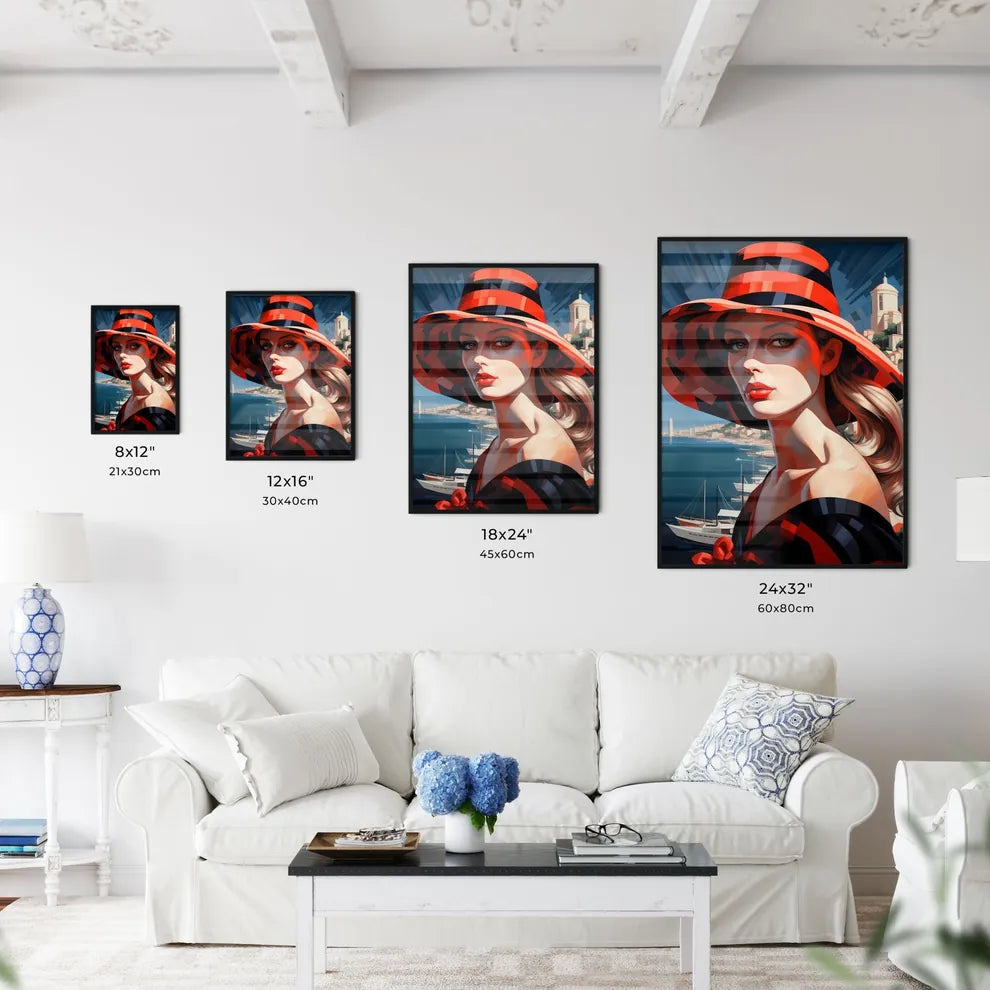 A Poster of a woman wearing a black and red  - Kitchen Hangings