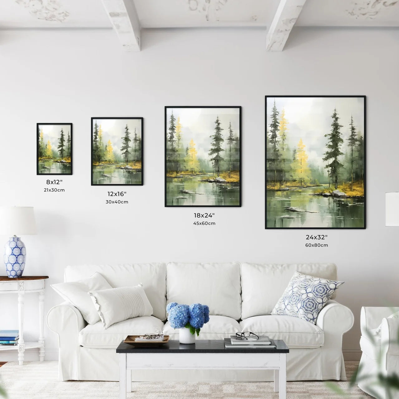 A Poster of green forest landscape oil - A R - Kitchen Hangings