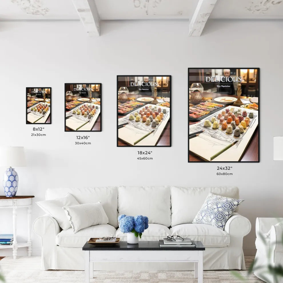 A Poster of sushi food drawing - A Drawing O - Kitchen Hangings