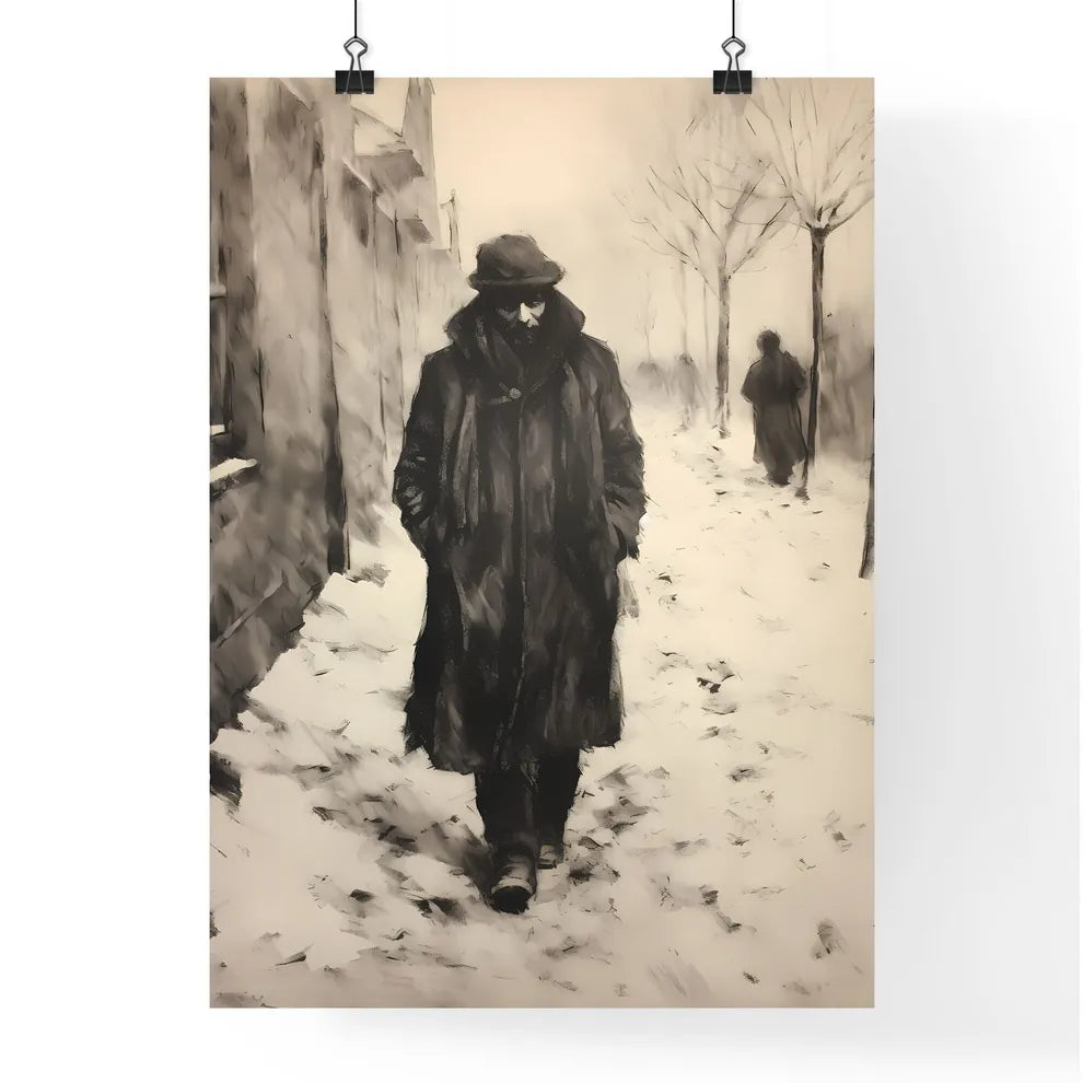 A Poster of charcoal drawing of a boshevik  Poster