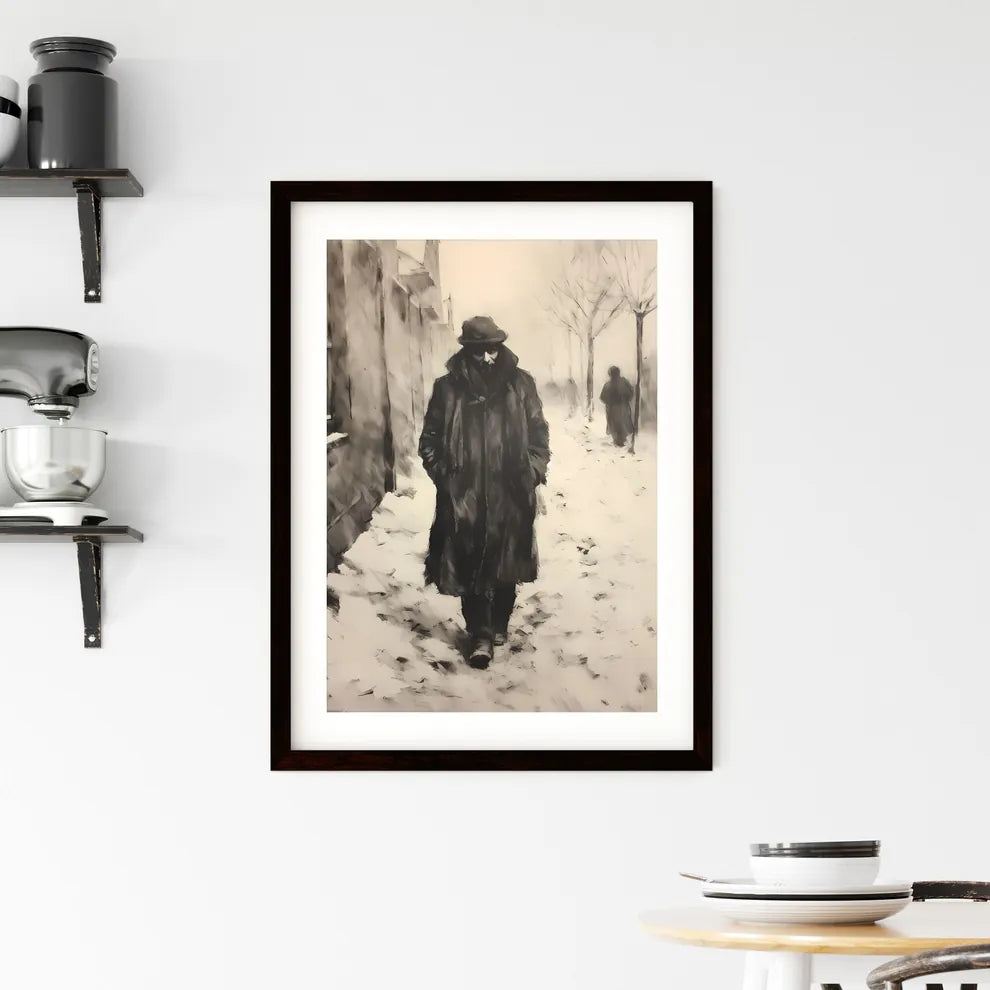 A Poster of charcoal drawing of a boshevik  Framed Print