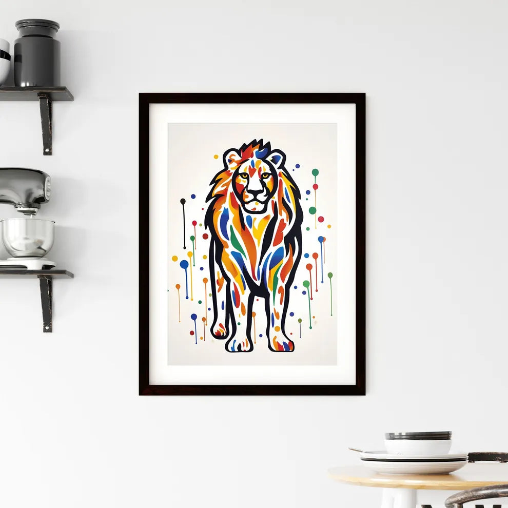 A Poster of minimalist lion art  Framed Print