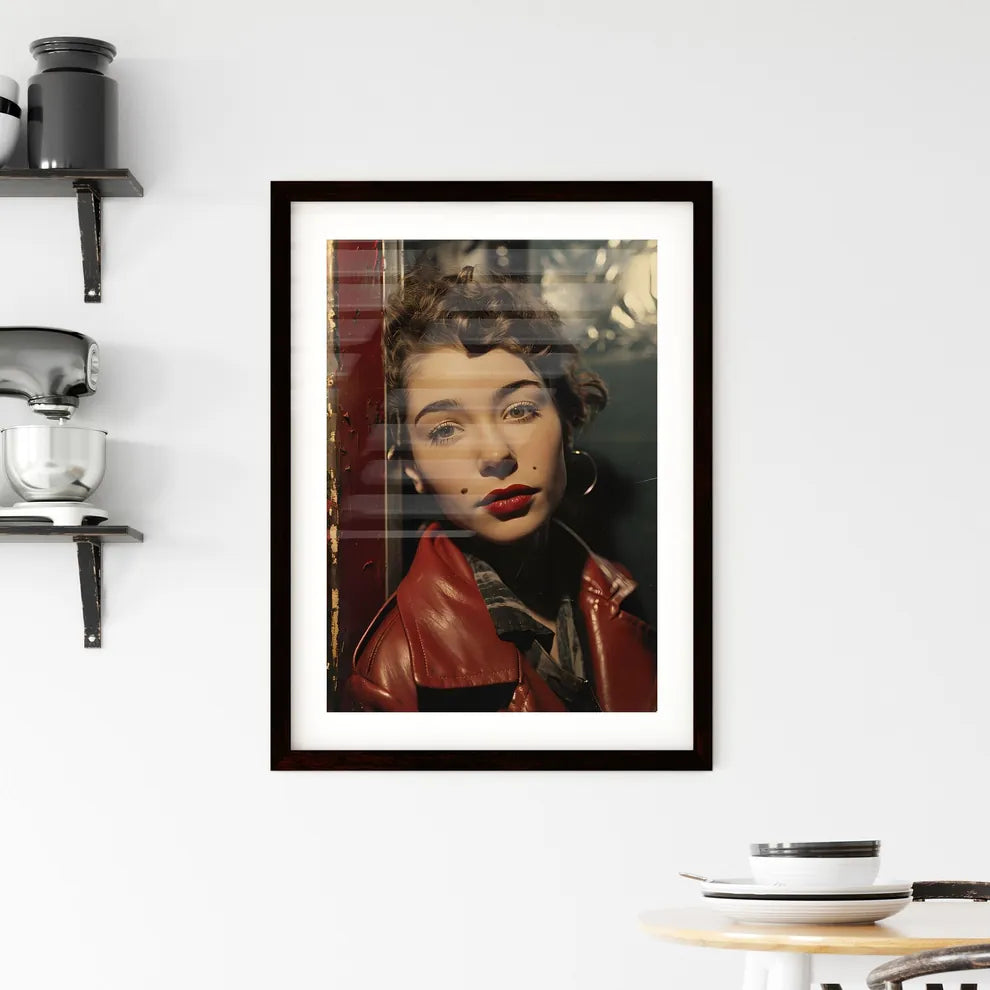 A Poster of shes making silly faces - A Woma Framed Print