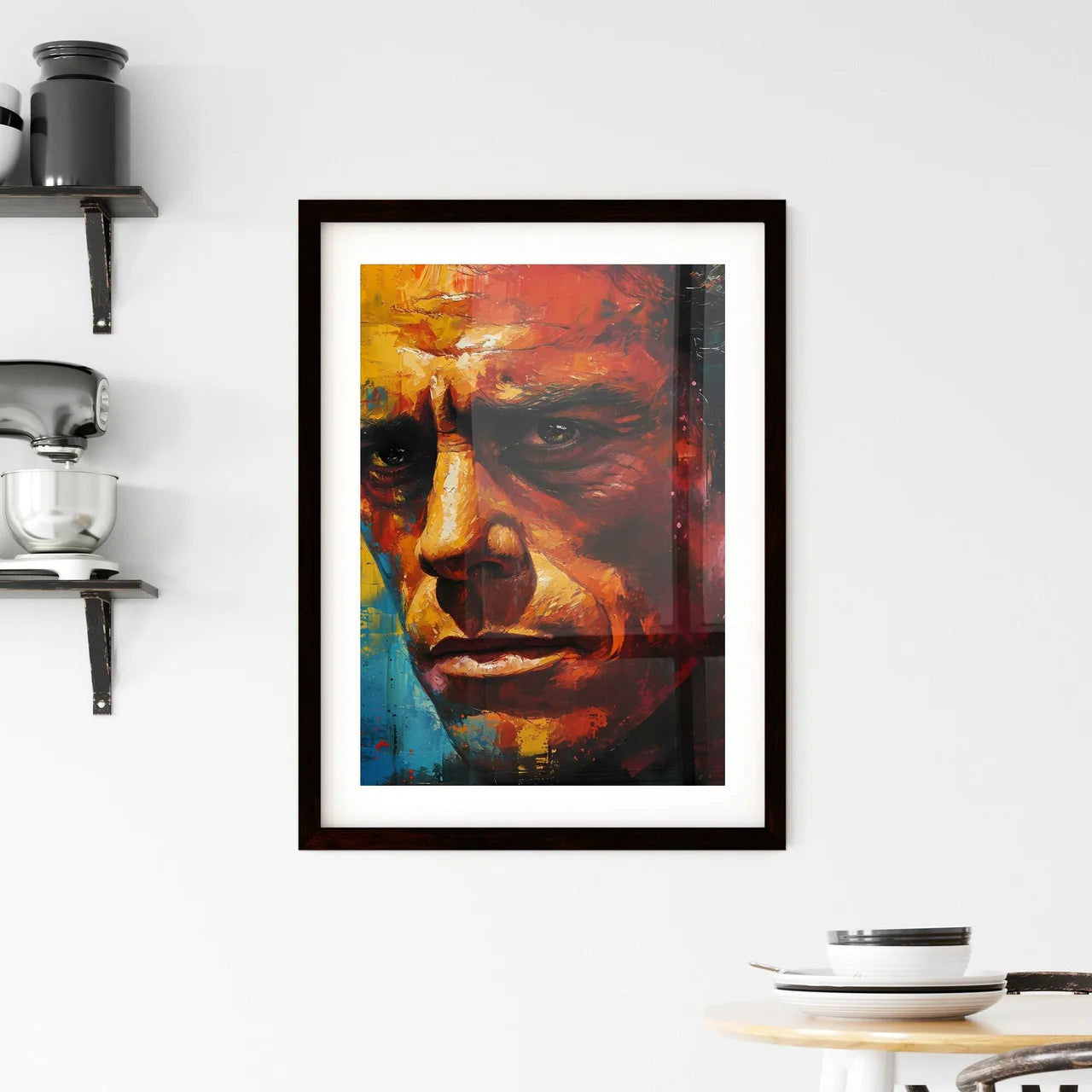 A Poster of Charles Bukowski Portrait - A Pa Framed Print