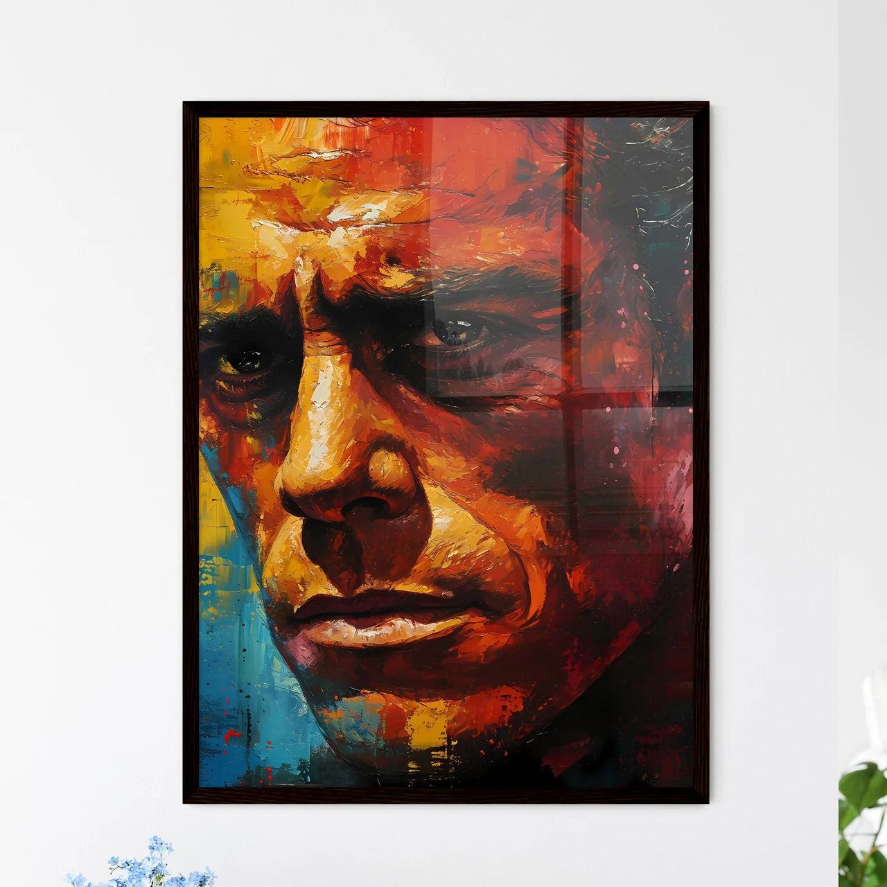 A Poster of Charles Bukowski Portrait - A Pa - Framed Art Print
