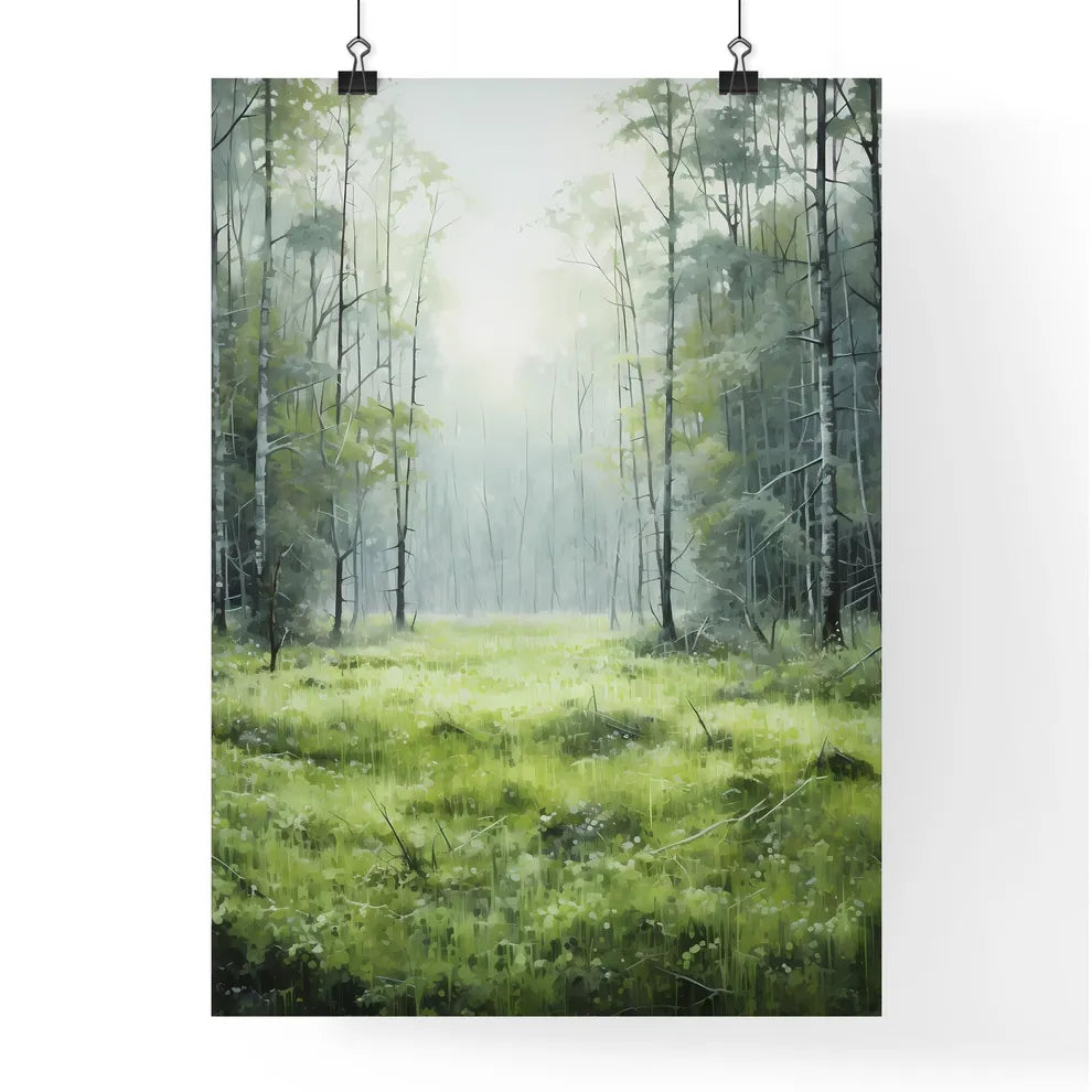 A Poster of a painting with green grass - A  Poster