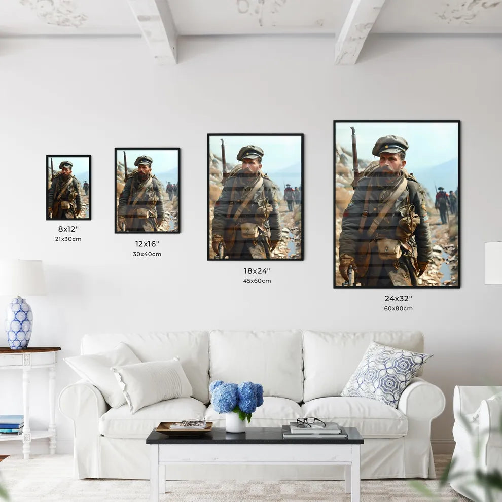 A Poster of soldier carrying rifle - A Man I - Kitchen Hangings