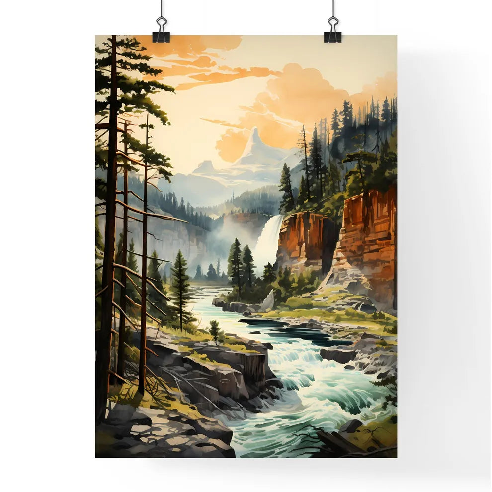 A Poster of Yellowstone National Park - A Ri Poster
