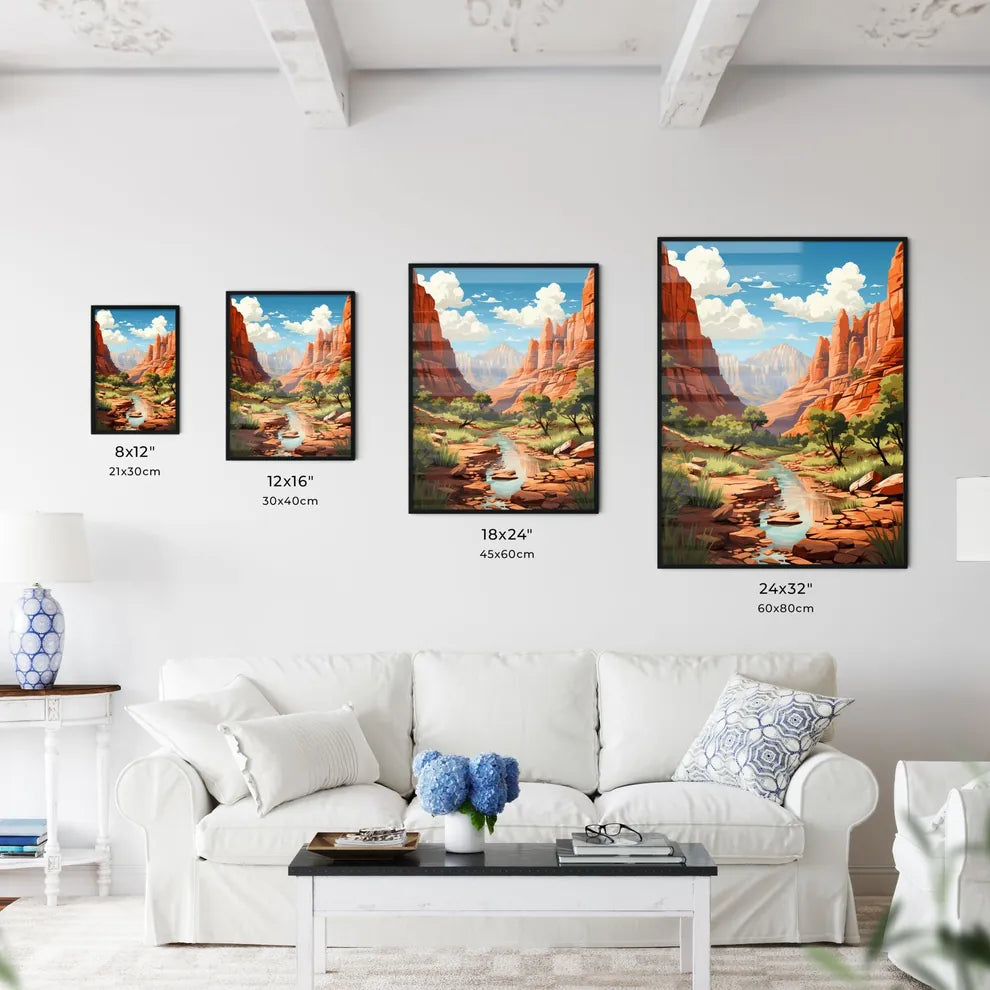 A Poster of Zion Utah National Park - A Rive - Kitchen Hangings