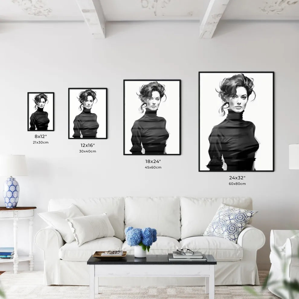 A Poster of beautiful elegant woman in black - Kitchen Hangings