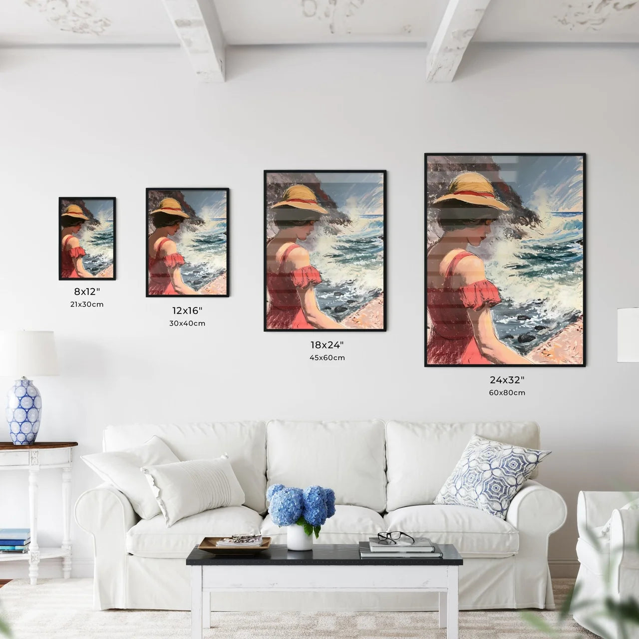 A Poster of pretty lady at the beach - A Wom - Kitchen Hangings