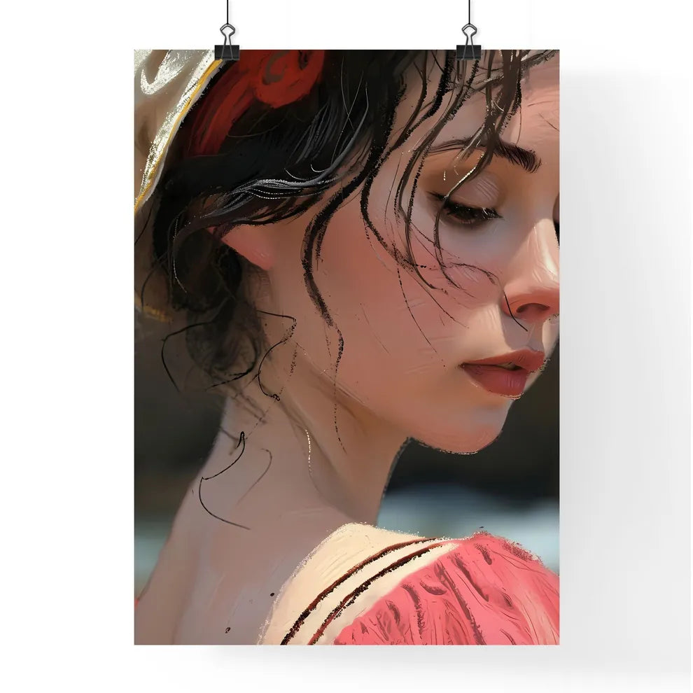 A Poster of pretty lady at the beach - A Wom Poster