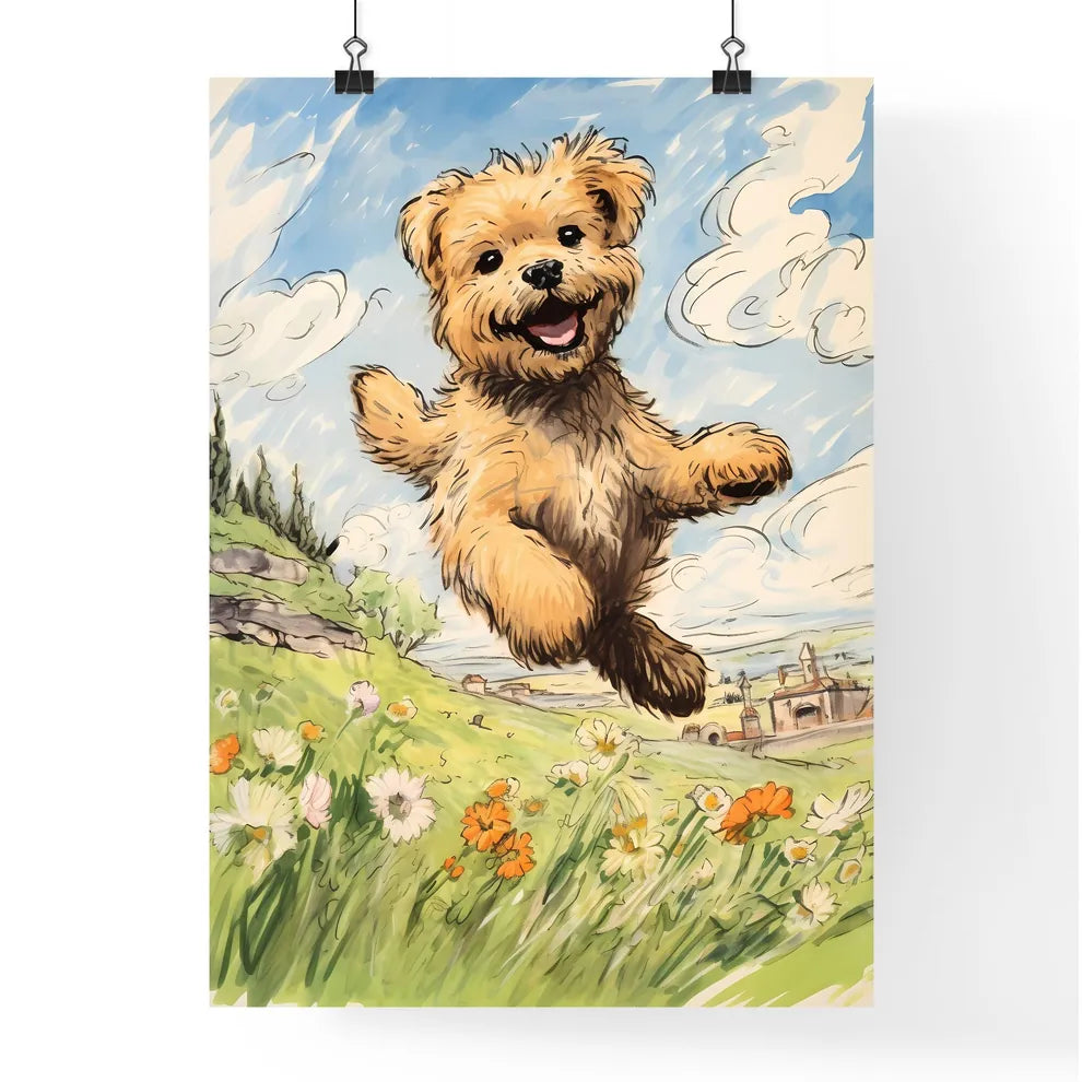A Poster of funny dog jumping  Poster