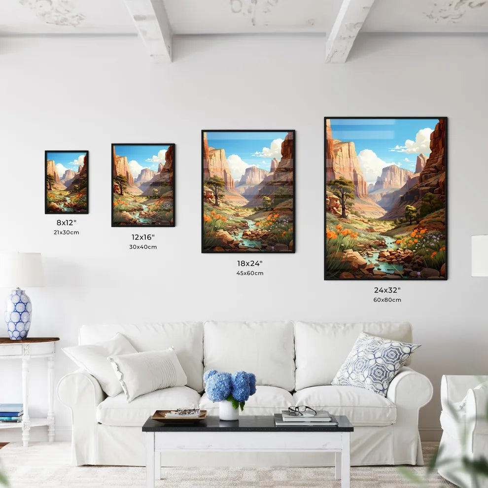A Poster of Zion Utah National Park - A Rive - Kitchen Hangings