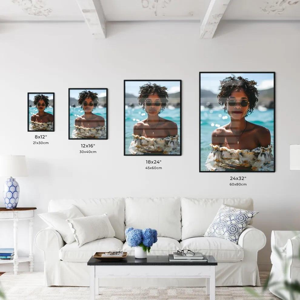 A Poster of a beautiful woman sitting poolsi - Kitchen Hangings