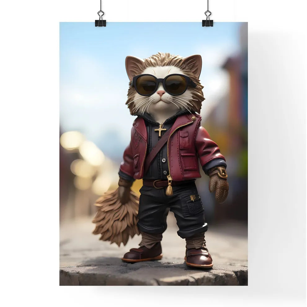 A Poster of A cat wearing sunglasses  Poster