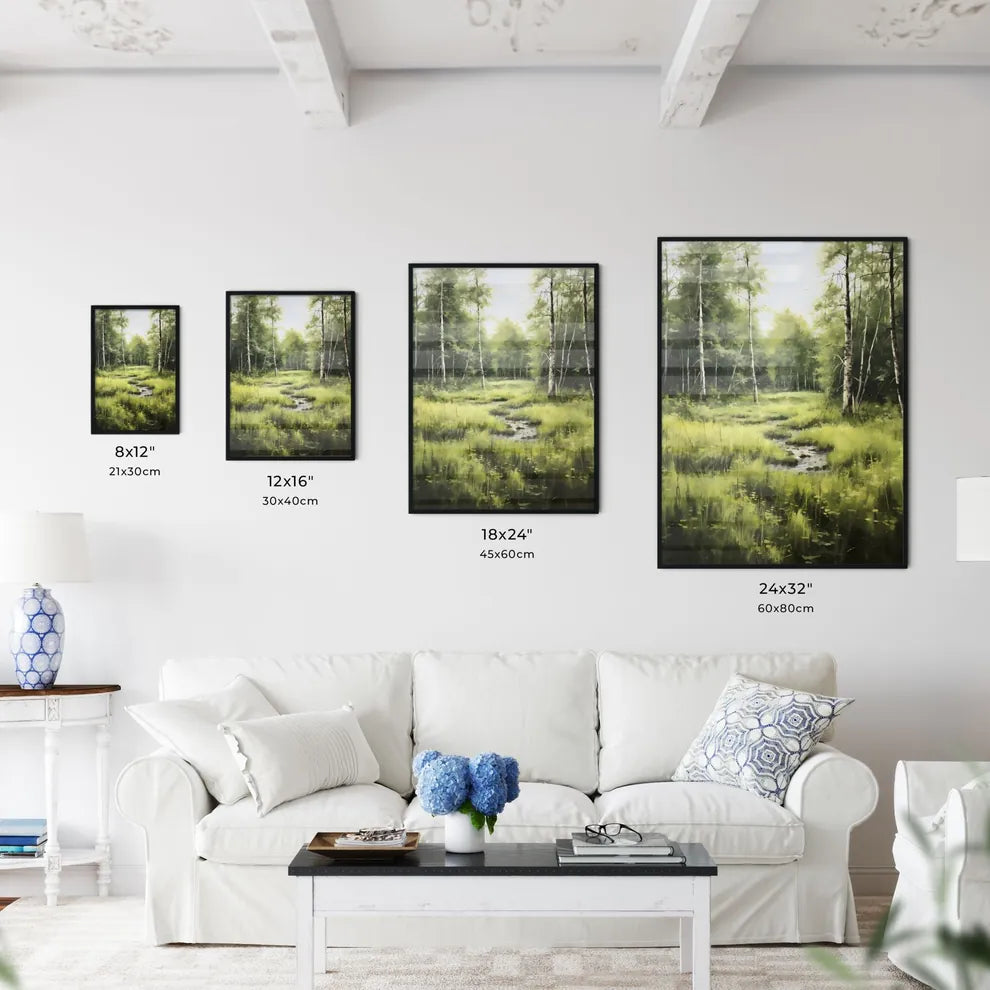 A Poster of a painting with green grass - A  - Kitchen Hangings