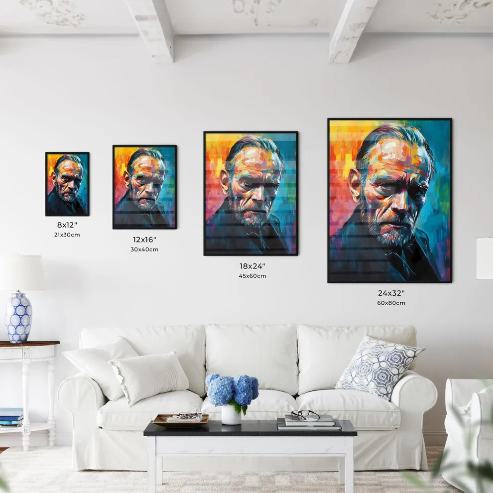 A Poster of Charles Bukowski Portrait  Size Chart