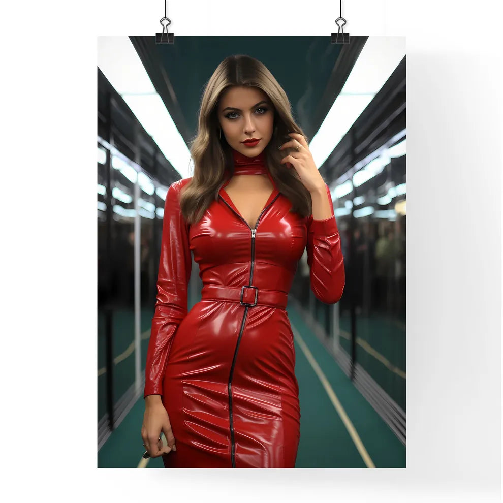 A Poster of standing on a subway - A Woman I Poster