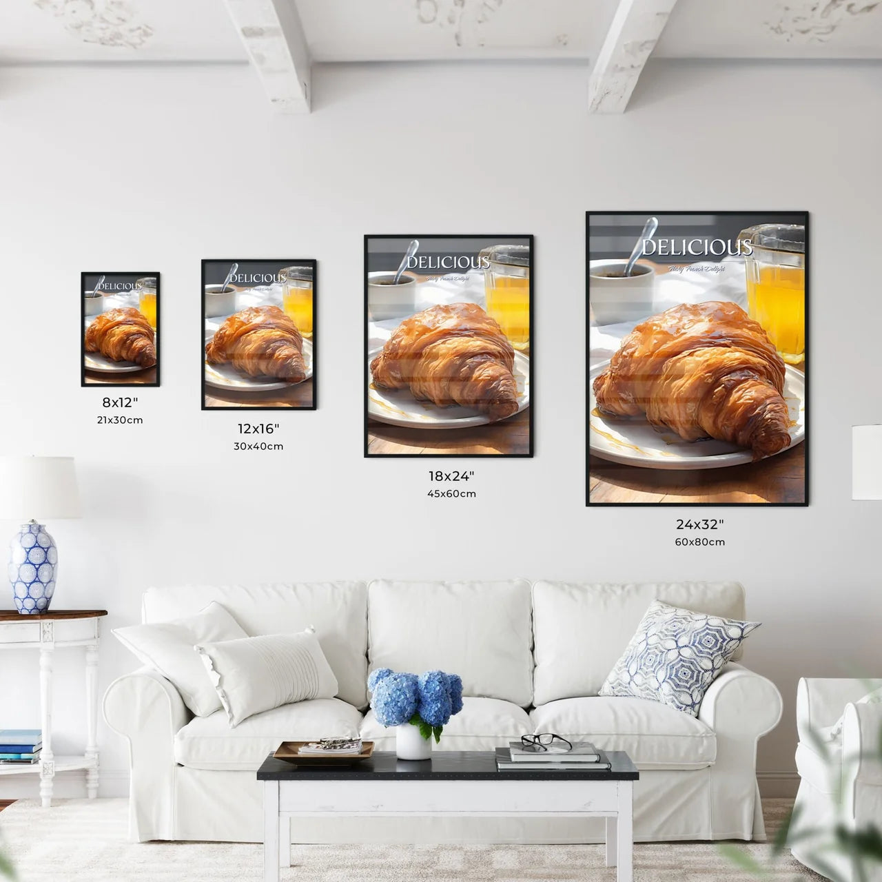 A Poster of Croissant - A Croissant And A Cu - Kitchen Hangings