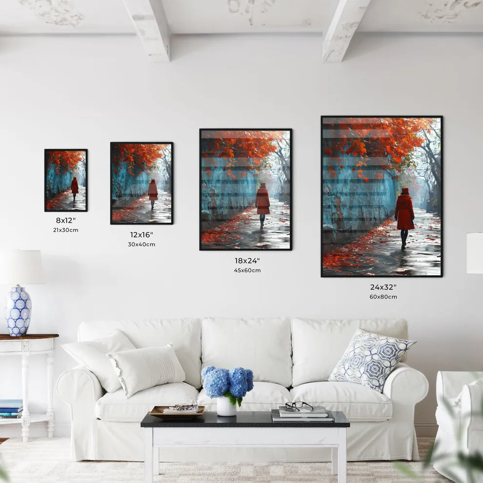 A Poster of shes walking down the sidewalk - - Kitchen Hangings