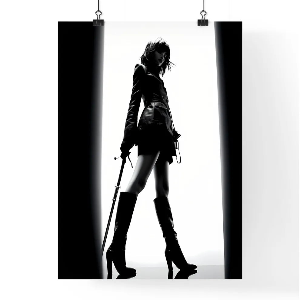 A Poster of girl model shooting low angle sh Poster