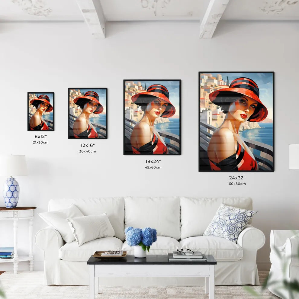 A Poster of a woman wearing a black and red  - Kitchen Hangings