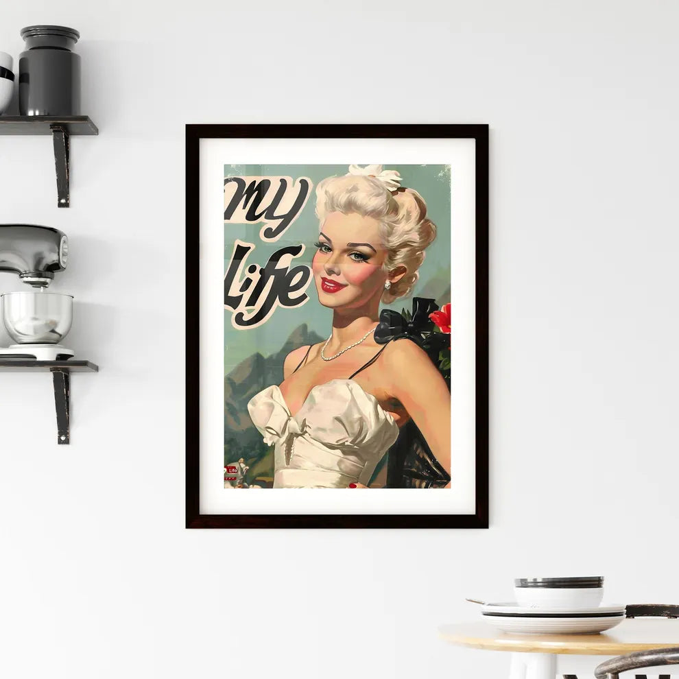 A Poster of the text myLife  - A Woman In A Framed Print