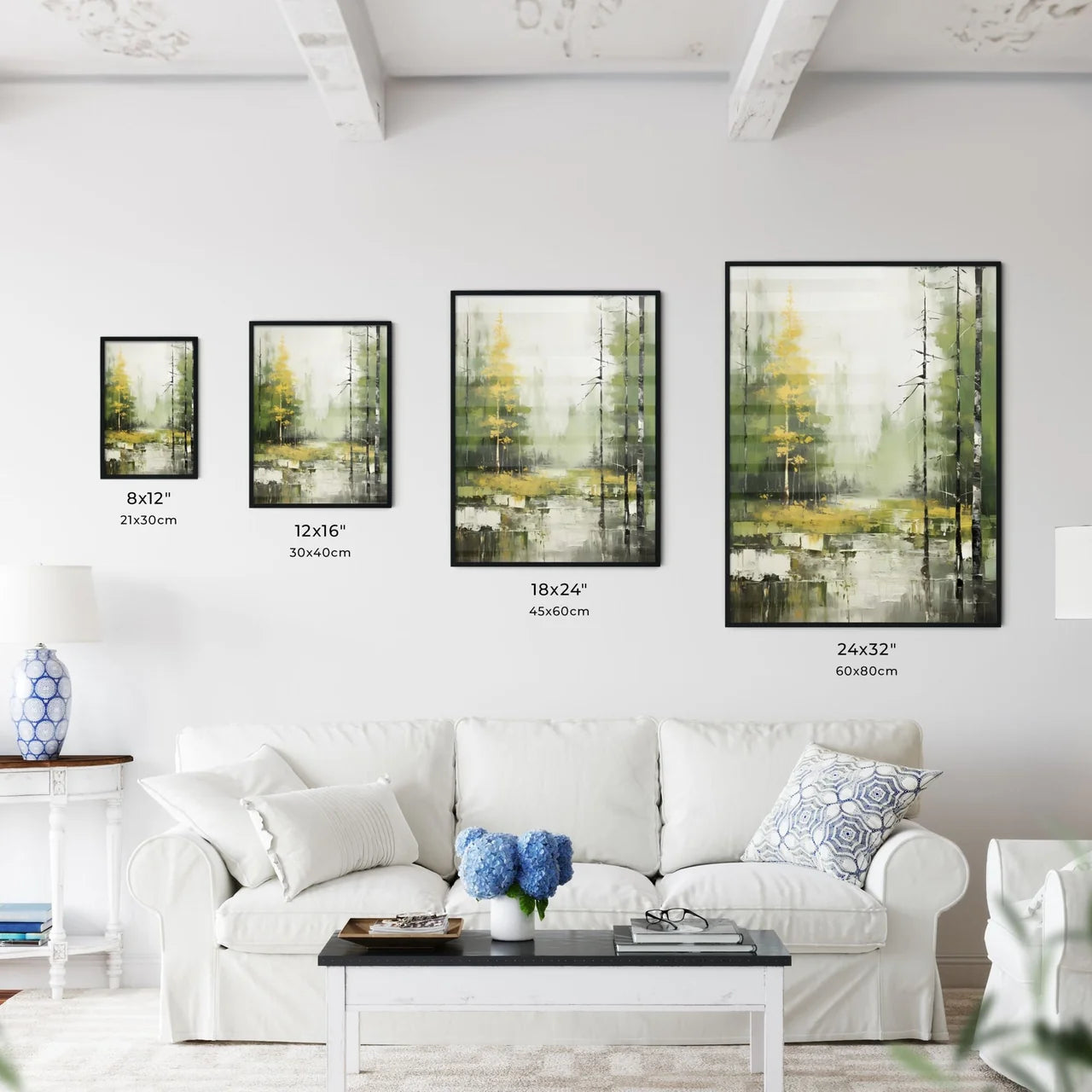 A Poster of green forest landscape oil - A P - Kitchen Hangings