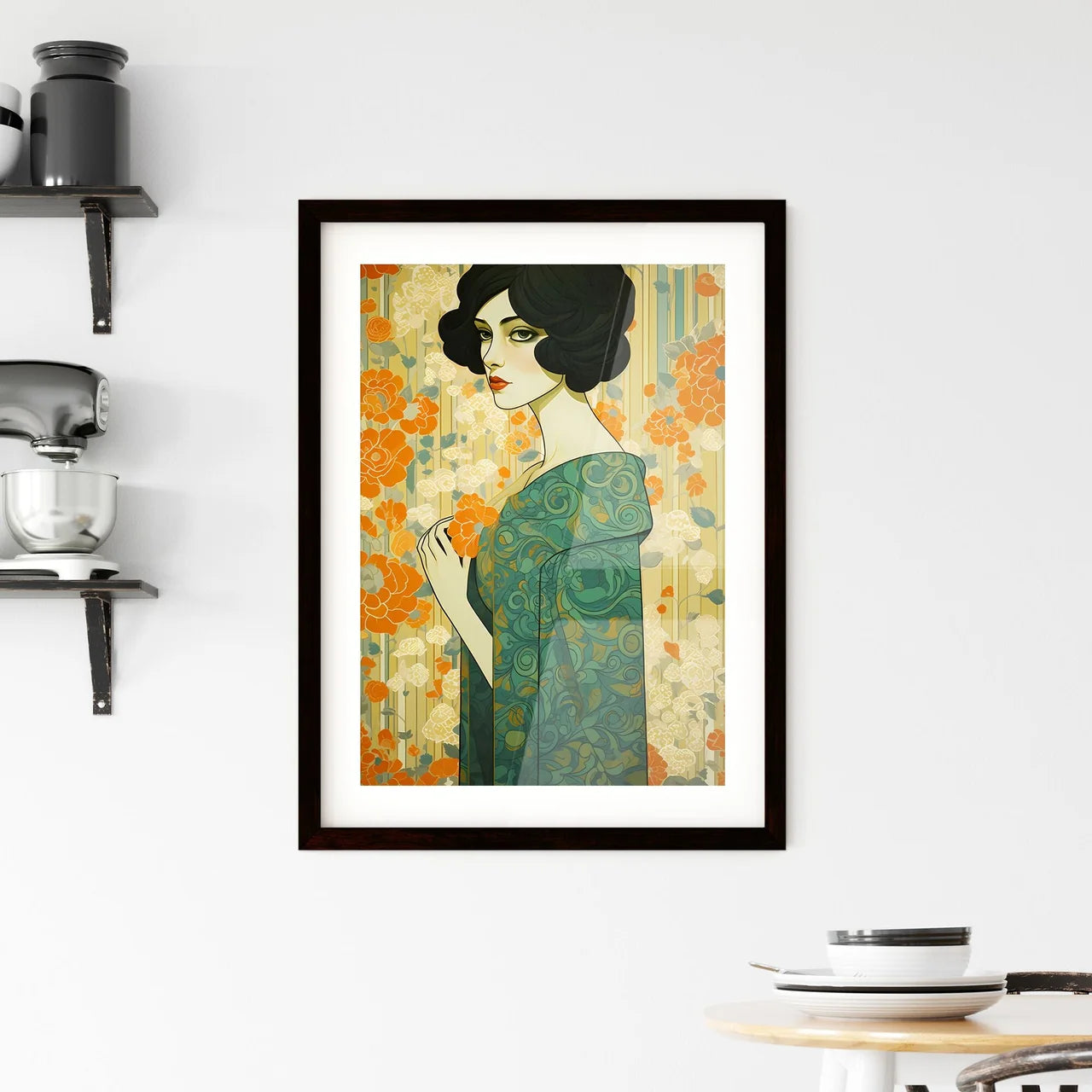 A Poster of portrait of an extremely beautif Framed Print