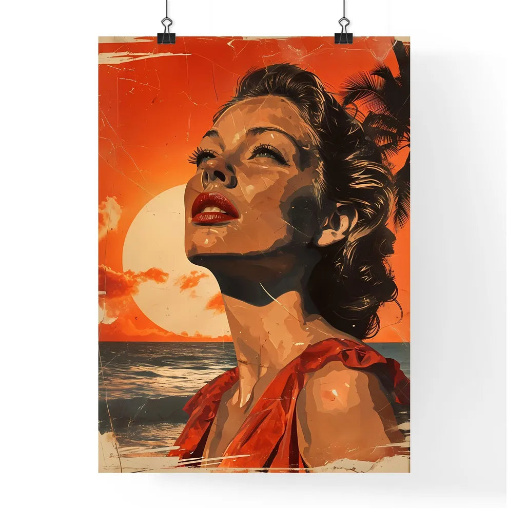 A Poster of sunshine happy Retro Surreal Art Poster