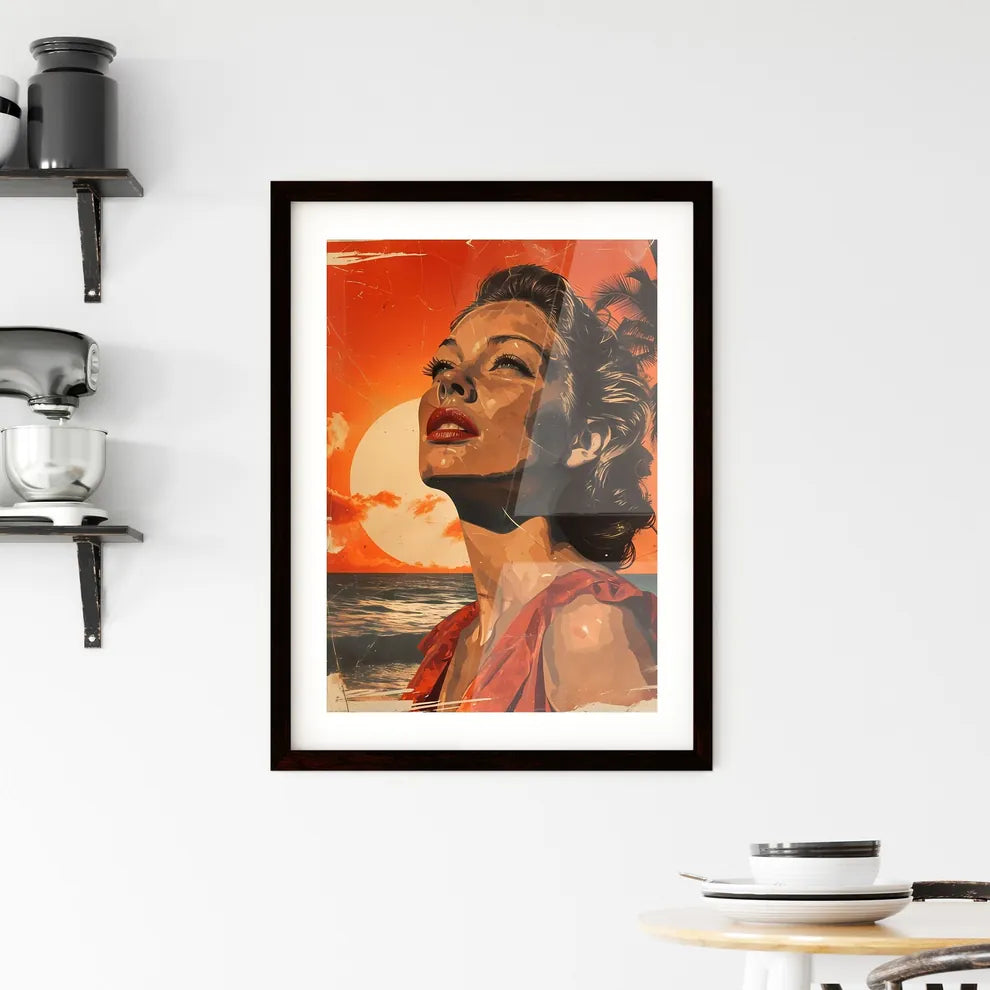 A Poster of sunshine happy Retro Surreal Art Framed Print